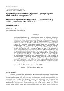 Upaya Peningkatan Hasil Padi (Oryza sativa L.)