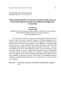 pengaruh dividen tunai dan ukuran perusahaan