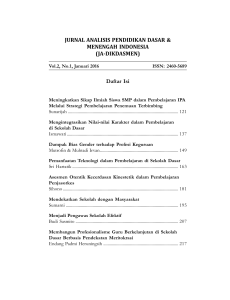 Daftar Isi JURNAL ANALISIS PENDIDIKAN DASAR - Ja