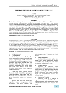 prediksi erosi lahan dengan metode usle