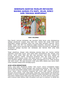 seberapa banyak muslim meyakini bahwa quran