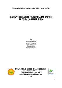 Kajian Kebijakan Pengendalian Impor Produk Hortikultura