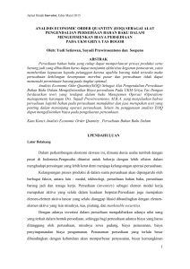 (eoq) sebagai alat pengendalian persediaan bahan baku dalam