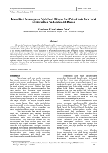 Intensifikasi Pemunggutan Pajak Hotel Ditinjau Dari