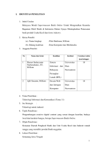 1 I. IDENTITAS PENELITIAN 1. Judul Usulan Rekayasa Model