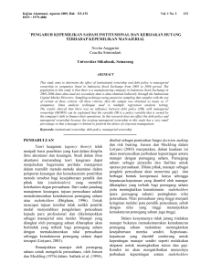 PENGARUH KEPEMILIKAN SAHAM INSTITUSIONAL