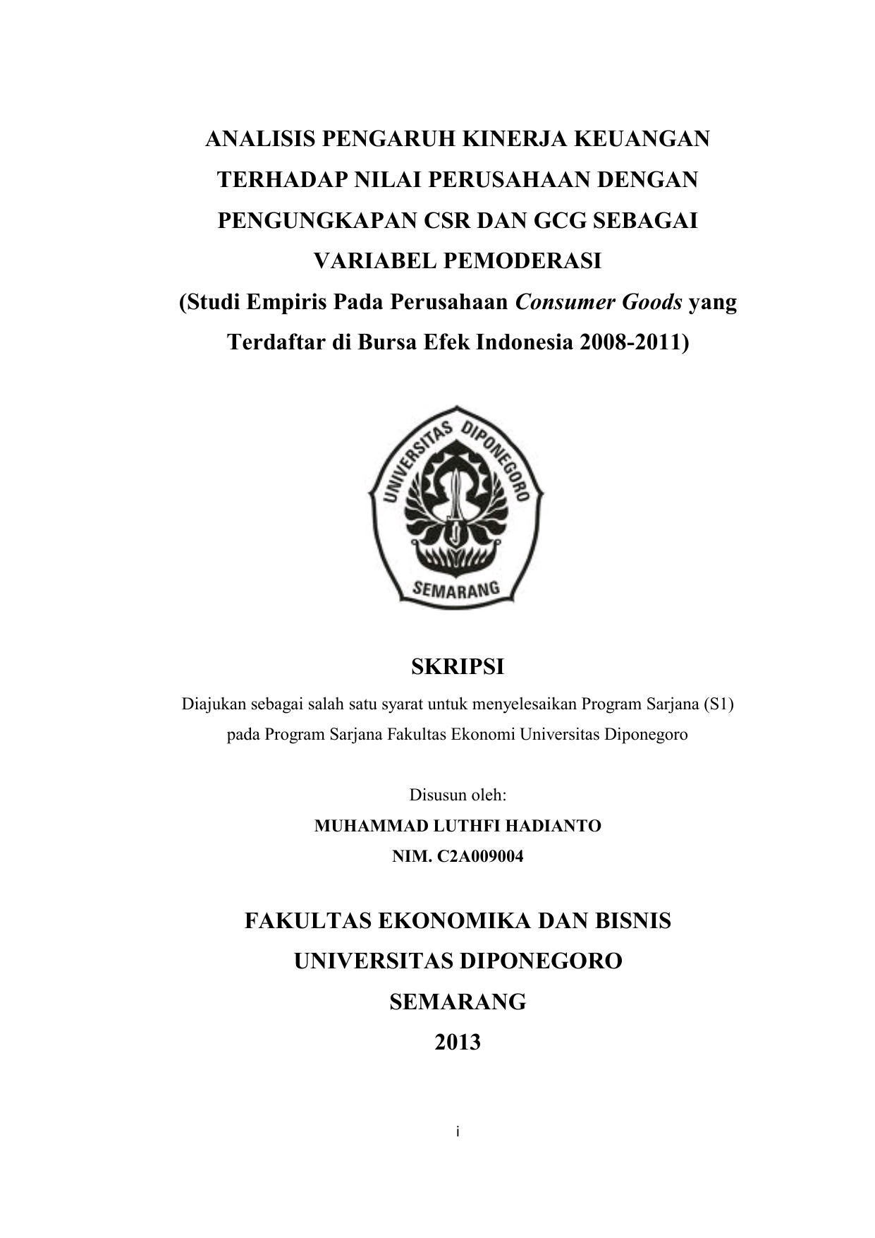 Skripsi Tentang Pengaruh Csr Terhadap Kinerja Keuangan Perusahaan My Skripsi 2526