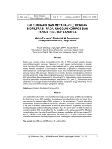 uji eliminasi gas metana (ch4) dengan biofiltrasi