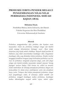 PRODUKSI CERITA PENDEK MELALUI PENGEMBANGAN NILAI