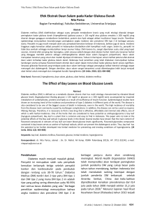 Efek Ekstrak Daun Salam pada Kadar Glukosa Darah