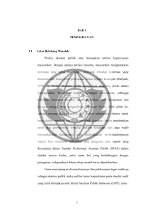 1 BAB 1 PENDAHULUAN 1.1 Latar Belakang Masalah Profesi