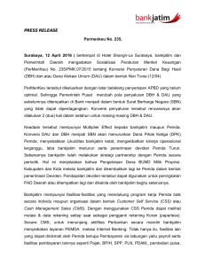 PRESS RELEASE Permenkeu No. 235, Surabaya, 12