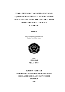 upaya peningkatan prestasi belajar aqidah akhlak melalui metode