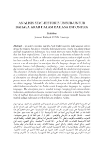 analisis semi-historis unsur-unsur bahasa arab