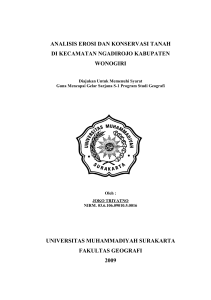 analisis erosi dan konservasi tanah di kecamatan ngadirojo