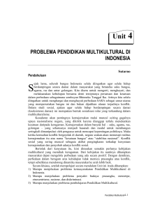 Unit 4 PROBLEMA PENDIDIKAN MULTIKULTURAL DI INDONESIA