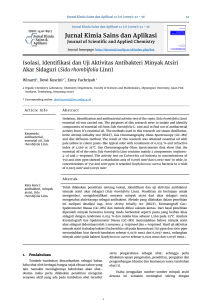Jurnal Kimia Sains dan Aplikasi - E-journal UNDIP