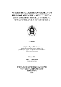 analisis pengaruh pengungkapan csr terhadap