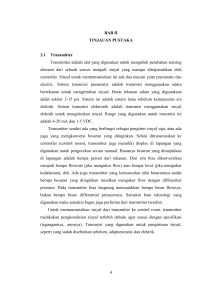 4 BAB II TINJAUAN PUSTAKA 2.1 Transmitter Transmitter adalah