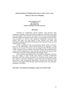 KESEJAHTERAAN PSIKOLOGIS PADA LANJUT USIA YANG