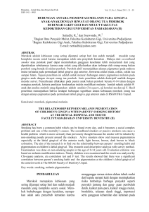 Hubungan Antara Pigmentasi Melanin pada Gingiva Anak