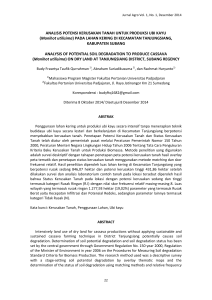 ANALISIS POTENSI KERUSAKAN TANAH