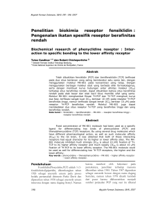 Penelitian biokimia reseptor fensiklidin.: Pengenalan ikatan spesifik