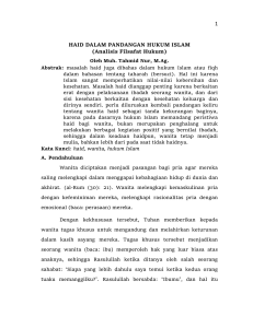 HAID DALAM PANDANGAN HUKUM ISLAM (Analisis