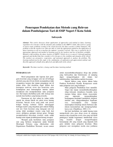 Penerapan Pendekatan dan Metode yang Relevan