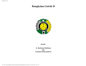 Rangkaian Listrik II - USU OCW