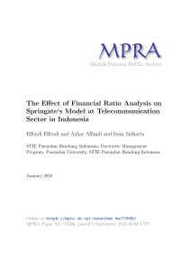 The Effect of Financial Ratio Analysis on Springate`s Model at