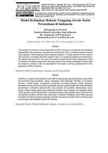 Model Kebijakan Hukum Tanggung Jawab Sosial Perusahaan di