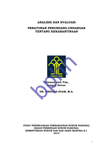 analisis dan evaluasi peraturan perundang-undangan