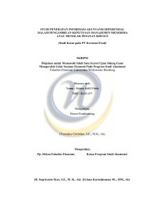 STUDI PENERAPAN INFORMASI AKUNTANSI DIFERENSIAL