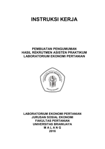 instruksi kerja - Fakultas Pertanian UB