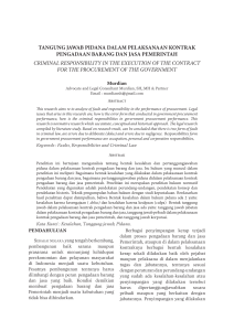 tangung jawab pidana dalam pelaksanaan kontrak