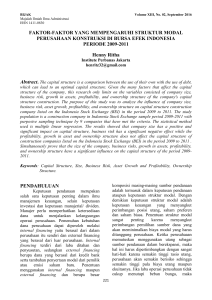 FAKTOR-FAKTOR YANG MEMPENGARUHI STRUKTUR MODAL