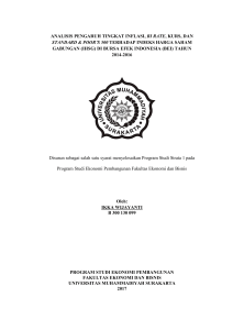 ANALISIS PENGARUH TINGKAT INFLASI, BI RATE, KURS, DAN