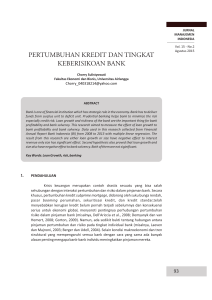 pertumbuhan kredit dan tingkat keberisikoan bank