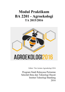 Modul Praktikum BA 2201 - Agroekologi