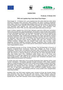 SIARAN PERS Pontianak, 15 Oktober 2012 PHPL dan Legalitas
