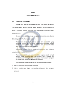 9 BAB II TINJAUAN PUSTAKA 2.1. Pengertian Pemasaran Banyak