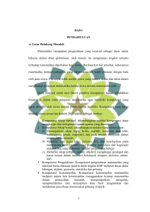 BAB I PENDAHULUAN A. Latar Belakang Masalah Matematika