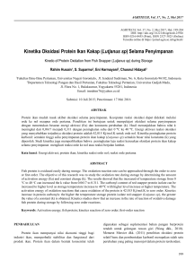 Kinetika Oksidasi Protein Ikan Kakap (Lutjanus sp)