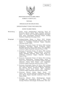 salinan peraturan bupati flores timur nomor 19 tahun 2015 tentang