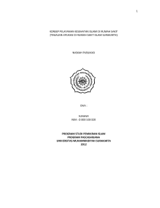 1 KONSEP PELAYANAN KESEHATAN ISLAMI DI RUMAH SAKIT