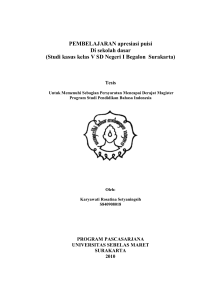 PEMBELAJARAN apresiasi puisi Di sekolah dasar (Studi kasus