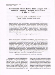 Nuralita, A dan Hadjam, M.N.R. 2002. Kecemasan Rawat Inap