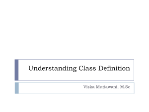 Understanding Class Definition