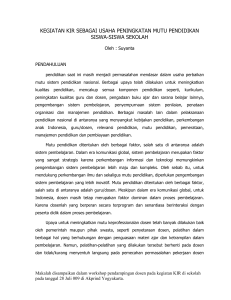 KEGIATAN KIR SEBAGAI USAHA PENINGKATAN MUTU